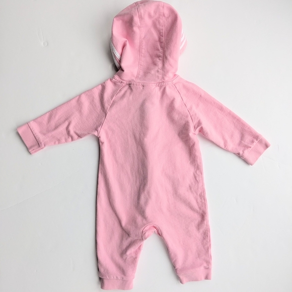 ADIDAS Pink Baby Girl's Logo Hood Coverall - Picture 2 of 4